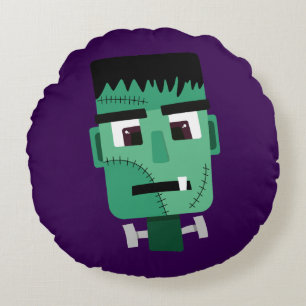 Coussins Ronds Illustration du monstre de Frankenstein