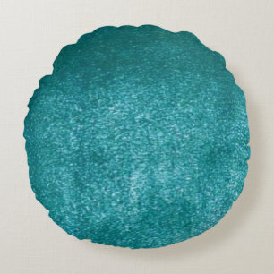 Coussins Ronds Illustration Faux Aqua Velvet
