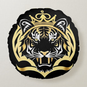 Coussins Ronds Illustration majestueuse du tigre doré