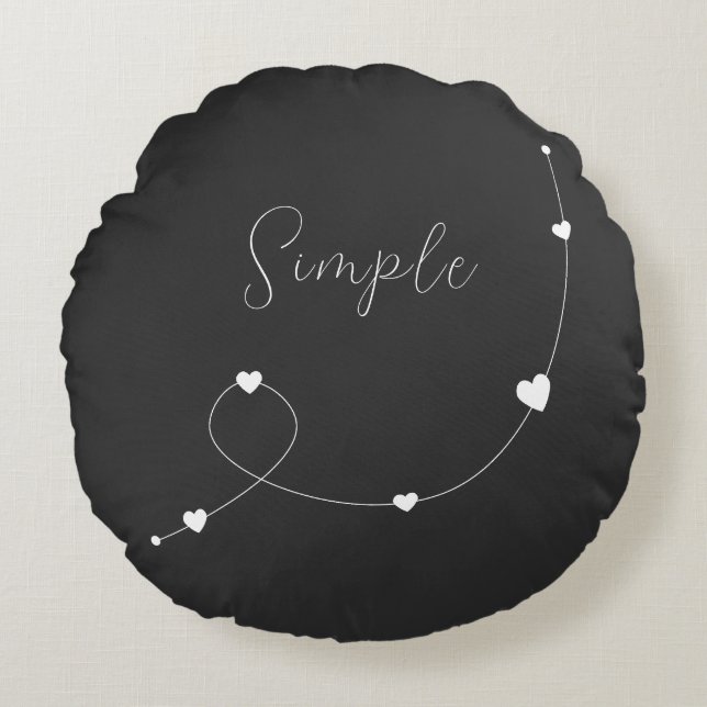 Coussins Ronds Illustration simple avec les coeurs dans un style  (Devant)