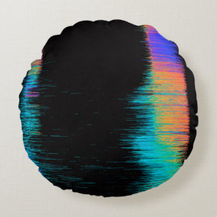 Coussins Ronds Image Abstraite de l'écran LED rayé. Fractionnemen