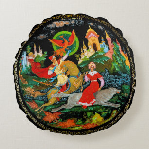 Coussins Ronds Imaginaire coloré de contes de fées russes Vinta