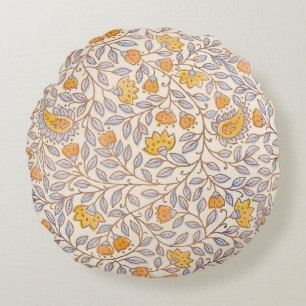 Coussins Ronds Impression de bloc floral indien vintage