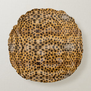 Coussins Ronds Impression de fourrure de guépard exotique tendanc