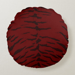 Coussins Ronds Impression numérique rouge Tiger