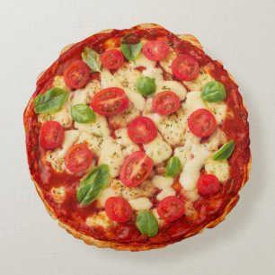 Coussins Ronds Impression Pizza double face