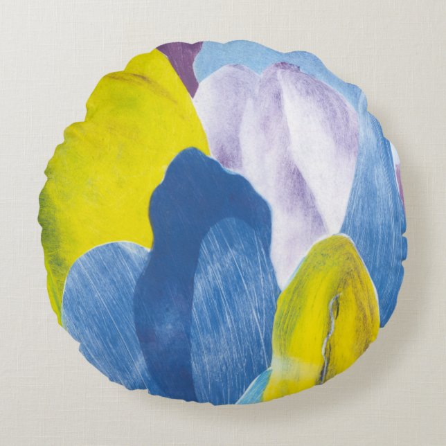 Coussins Ronds Indigo faux III (Devant)