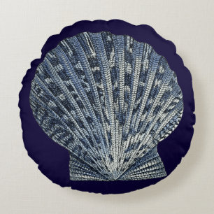 Coussins Ronds Indigo Shells VIII
