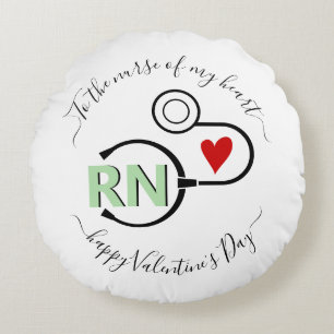 Coussins Ronds Infirmière Valentines Jour stéthoscope menthe vert