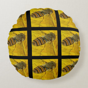Coussins Ronds Insecte Jaune Et Noire