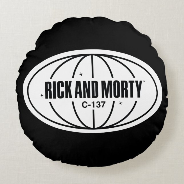 Coussins Ronds Insigne de cote Retro Rick et Morty C-137 (Devant)