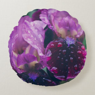 Coussins Ronds Iris pourpre après pluie