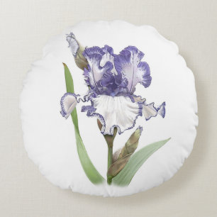Coussins Ronds Iris pourpre rouillé