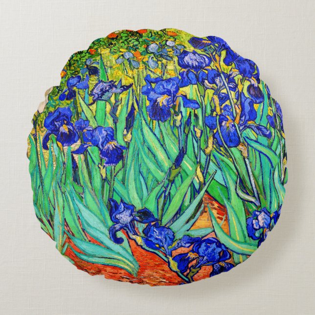 Coussins Ronds Irises par Vincent Van Gogh (Devant)