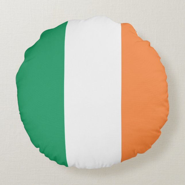 Coussins Ronds Irlande National Flag, standard irlandais, bannièr (Dos)