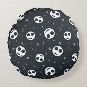 Coussins Ronds Jack Skellington Head & Stars Motif