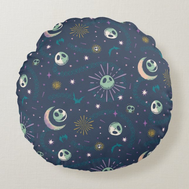 Coussins Ronds Jack Skellington Sun, Moon & Stars Tarot Motif (Devant)