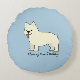 Coussins Ronds J'adore mon Bouledogue Français