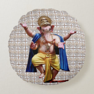 Coussins Ronds Jai Ganesha Ganpatio Bappa moriya