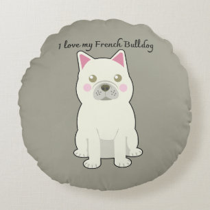 Coussins Ronds J'aime mon Bouledogue Français