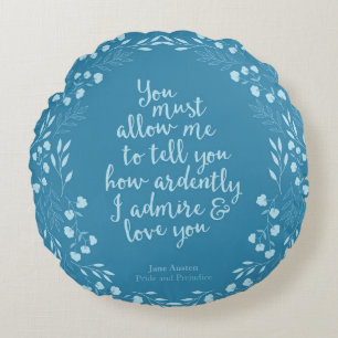 Coussins Ronds Jane Austen Orgueil et Préjugés Floral Amour