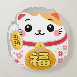Coussins Ronds Japanese Kawaii daruma maneki
