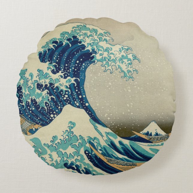 Coussins Ronds Japon - Art japonais (Grande vague au large de Kan (Devant)