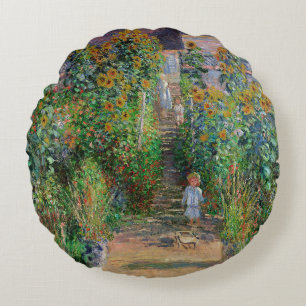 Coussins Ronds Jardin de Monet Vetheuil Impressionim Peinture