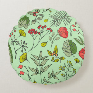 Coussins Ronds Jardin Fleur sauvage botanique