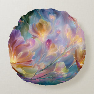 Coussins Ronds Jardin floral abstrait et rêveur 