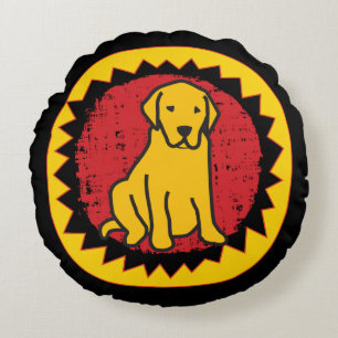 Coussins Ronds Jaune Golden Labrador Lab Retriever Pillow