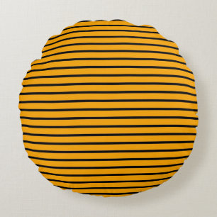 Coussins Ronds Jaune Noir rayé Moderne Motif élégant