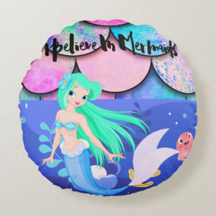 Coussins Ronds Je Crois Aux Sirènes Qui Jettent De L'Oreiller