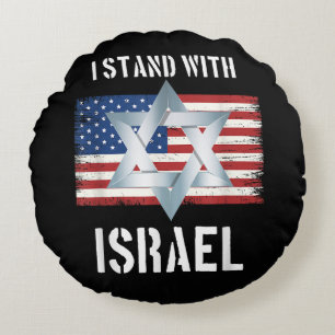 Coussins Ronds Je suis avec Israël