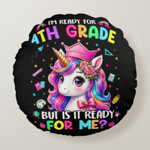 Coussins Ronds Je suis prêt pour la licorne de 4e année Premier j