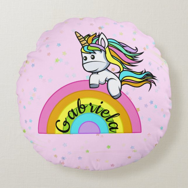 Coussins Ronds Je suis une licorne - (Devant)