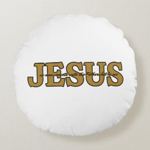 Coussins Ronds Jésus foi chrétienne Jean 14:6 KJV Bible Verse