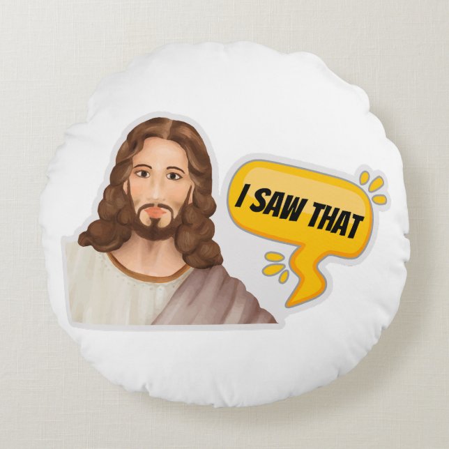 Coussins Ronds Jésus J'Ai Vu Ça (Devant)