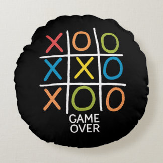 Coussins Ronds Jeu Sur Tic-Tac-Toe