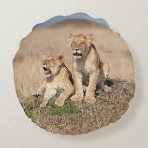 Coussins Ronds Jeunes lions