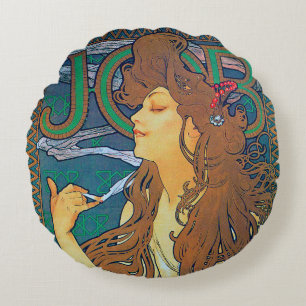 Coussins Ronds JOB, Alphonse Mucha Jetez l'oreiller