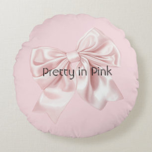Coussins Ronds Joli en noeud rose