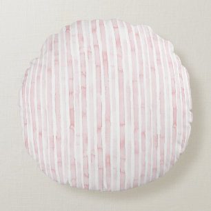 Coussins Ronds Joli rose blanc rayures florales