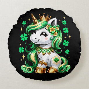Coussins Ronds Joli Shamrock Licorne St Patrick