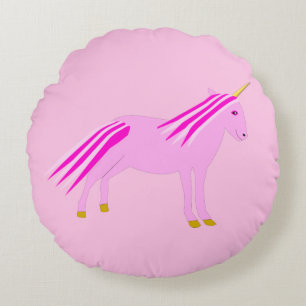 Coussins Ronds Jolie fille rose bébé licorne