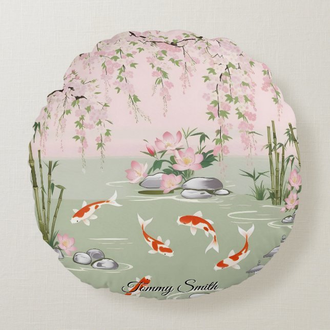 Coussins Ronds Jolie Fleur de Cerise Charme Floral (Devant)