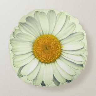 Coussins Ronds Jolie grande tête de fleur de marguerite 