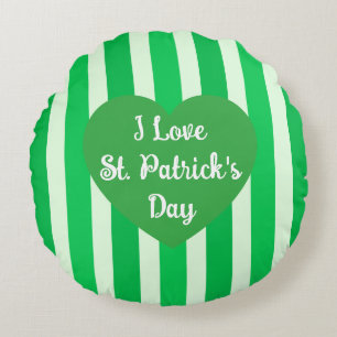 Coussins Ronds Jolie St. Patrick's Day Vert rayé Simple