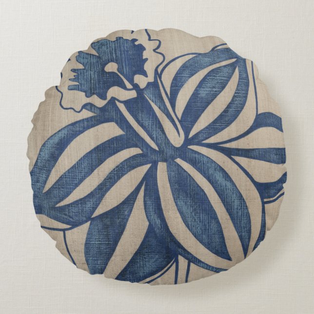 Coussins Ronds Jonquille d'indigo (Devant)