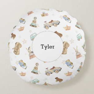 Coussins Ronds Jouets Vintages Boho Baby Nursery Blanc